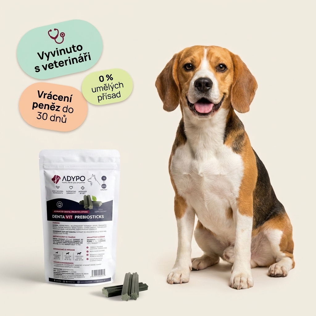 ADYPO DentaVit Prebiosticks – prebiotické tyčinky pro psy, vyvinuto s veterináři