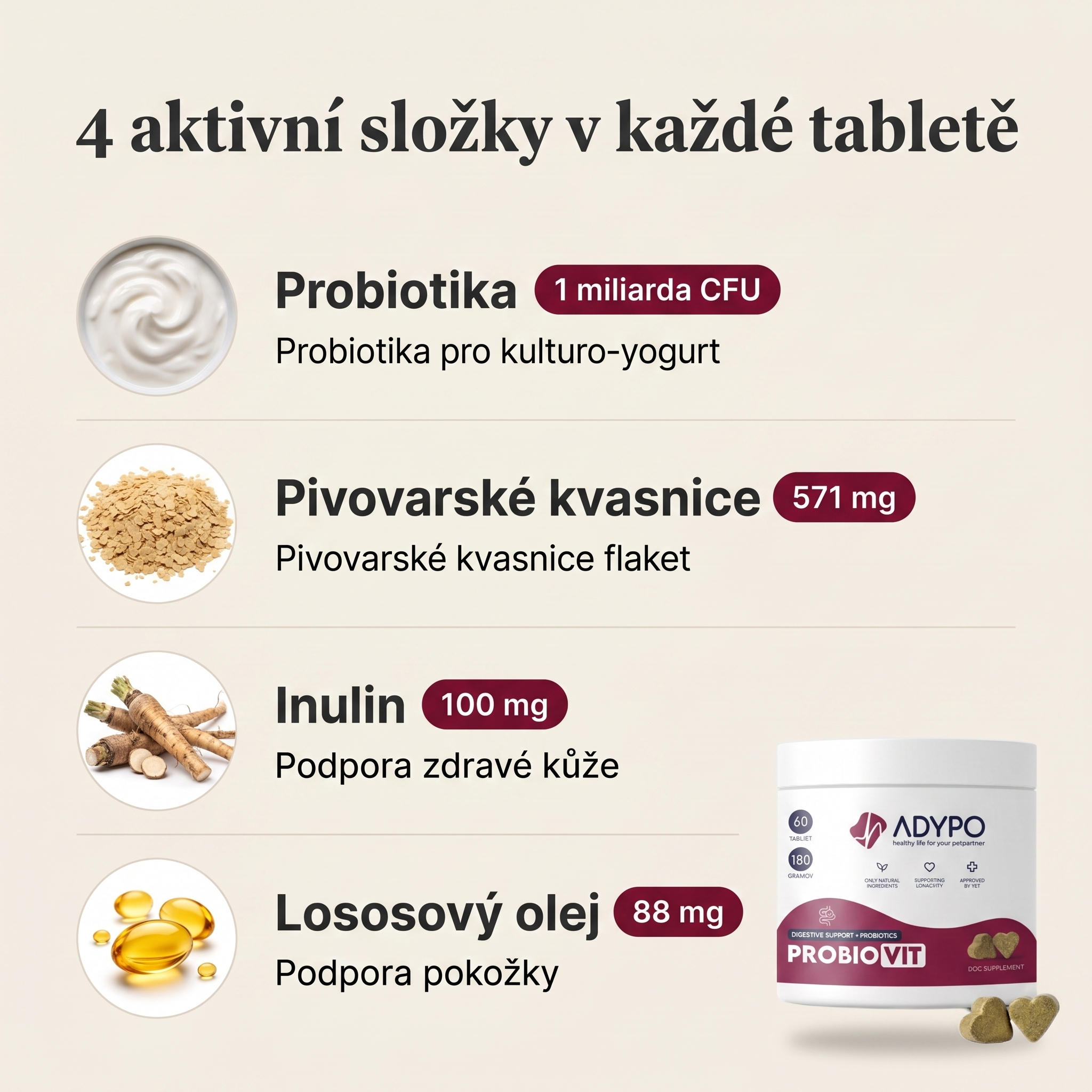 ProbioVit – 4 aktivní složky v každé tabletě