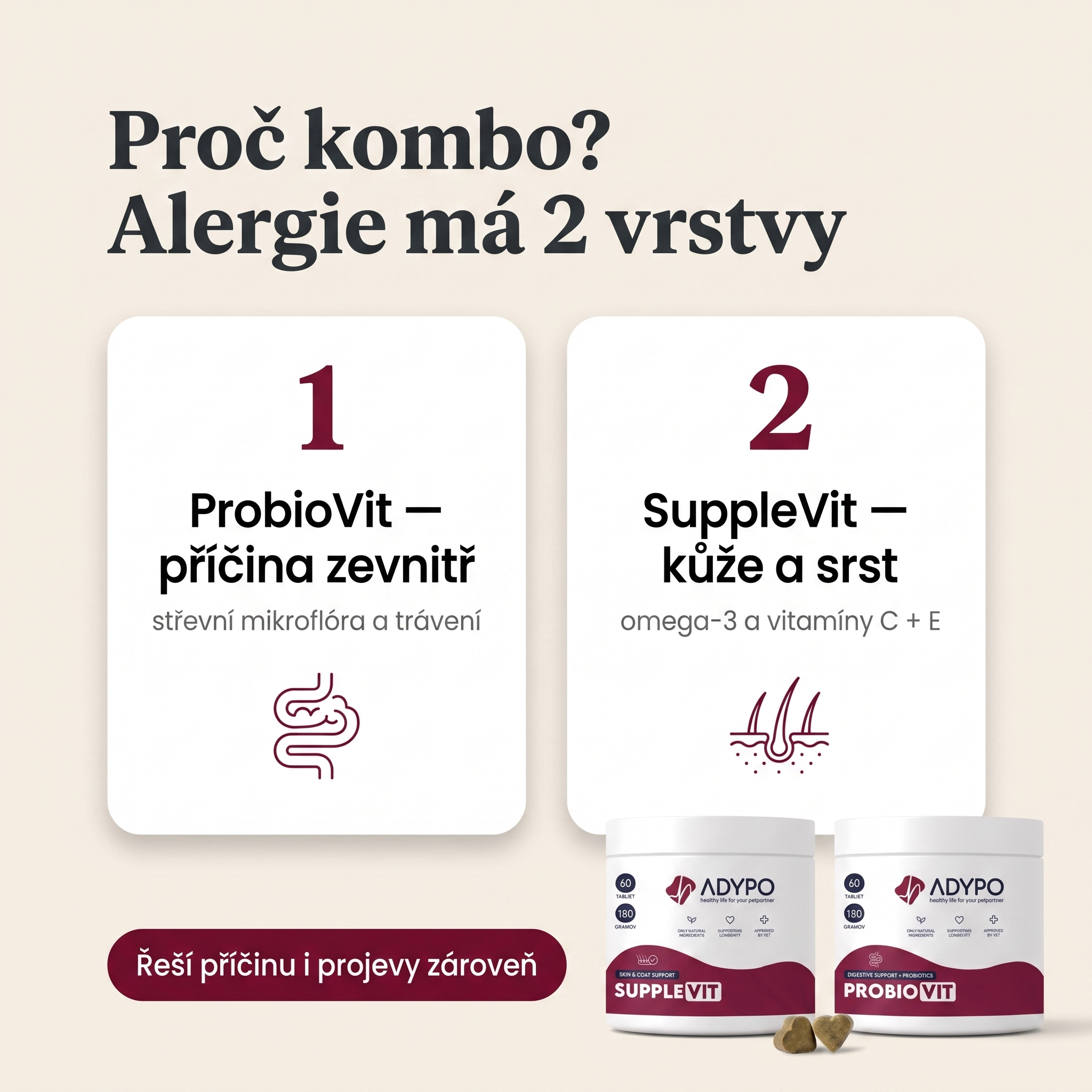 Proč kombo – alergie má 2 vrstvy